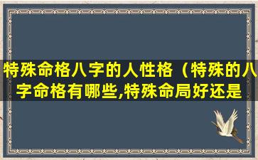 特殊命格八字的人性格（特殊的八字命格有哪些,特殊命局好还是 🐱 不好）